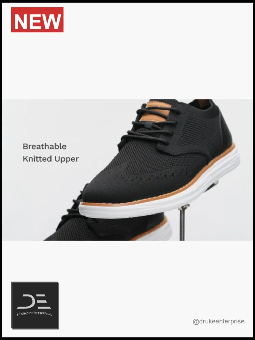 Men's Knit Mesh Oxfords Sneakers Casual Dress Lace-Up Lightweight Walking Shoes